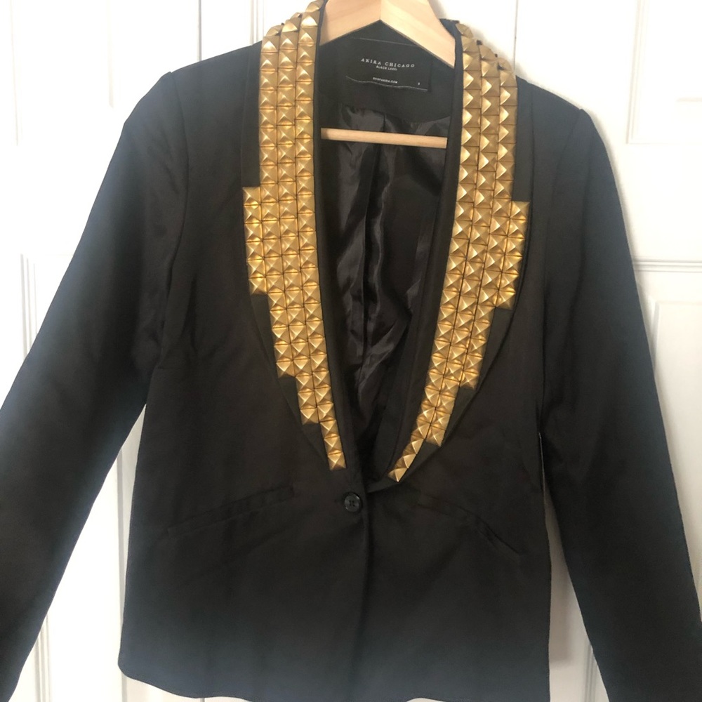 Akira Studded Black Blazer Jacket Size S